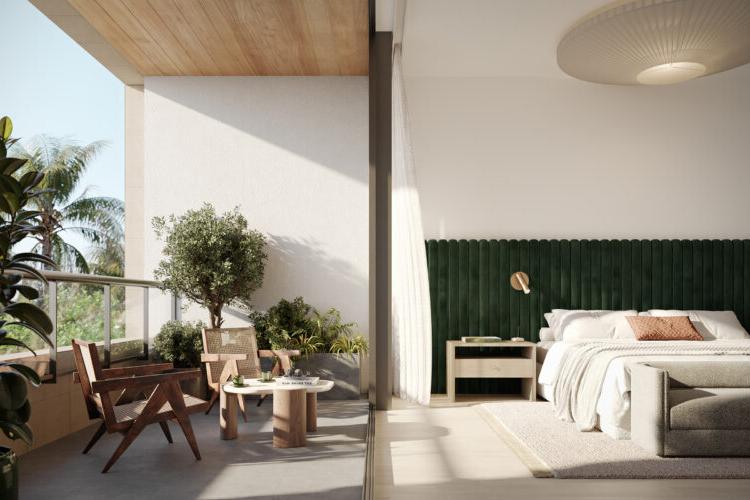 Rendering of THE WELL Coconut Grove Residence Upper Primary Bedroom